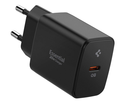 Ładowarka do smartfonów Spigen Ładowarka samochodowa Essential 20W Czarna